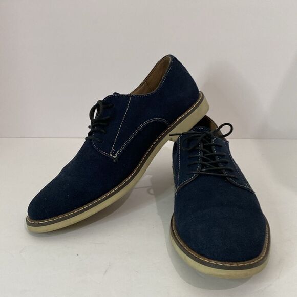 Banana Republic Mens Blue Suede Shoes Owen Lace Up Oxfords